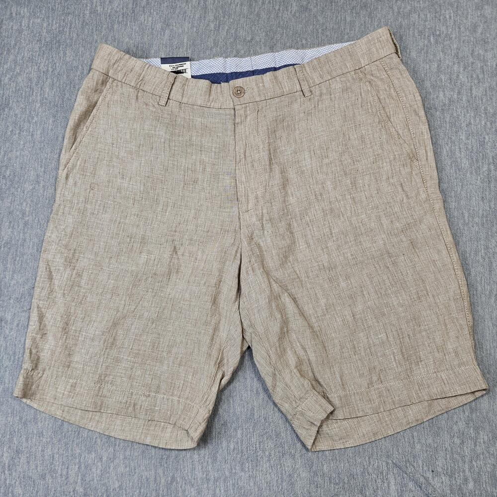 BALLIN Shorts Mens 36 Beige Linen Drummond Lightweight Breathable Casual